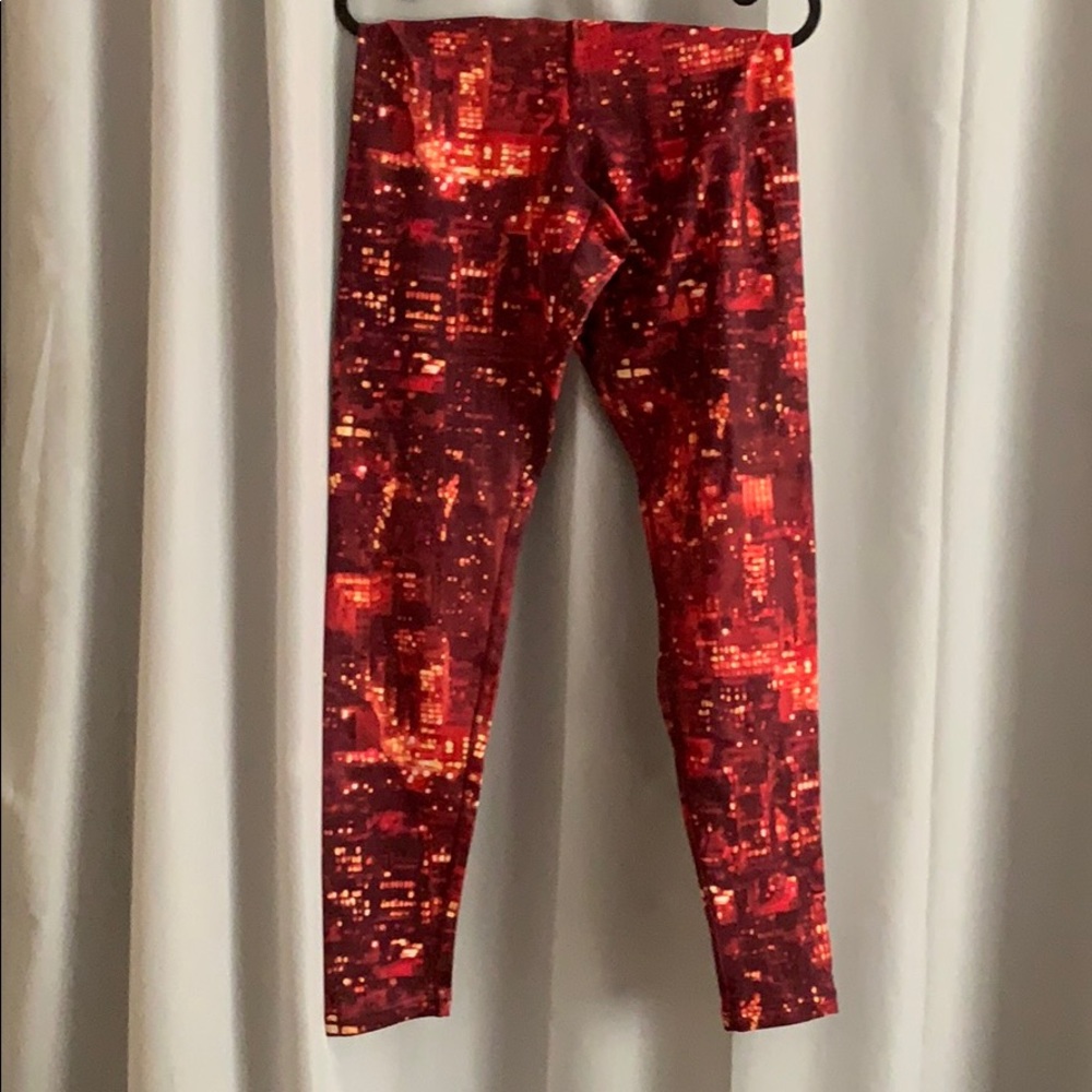 Red Pattern Nike Running Leggings With Dri-Fit - image 1